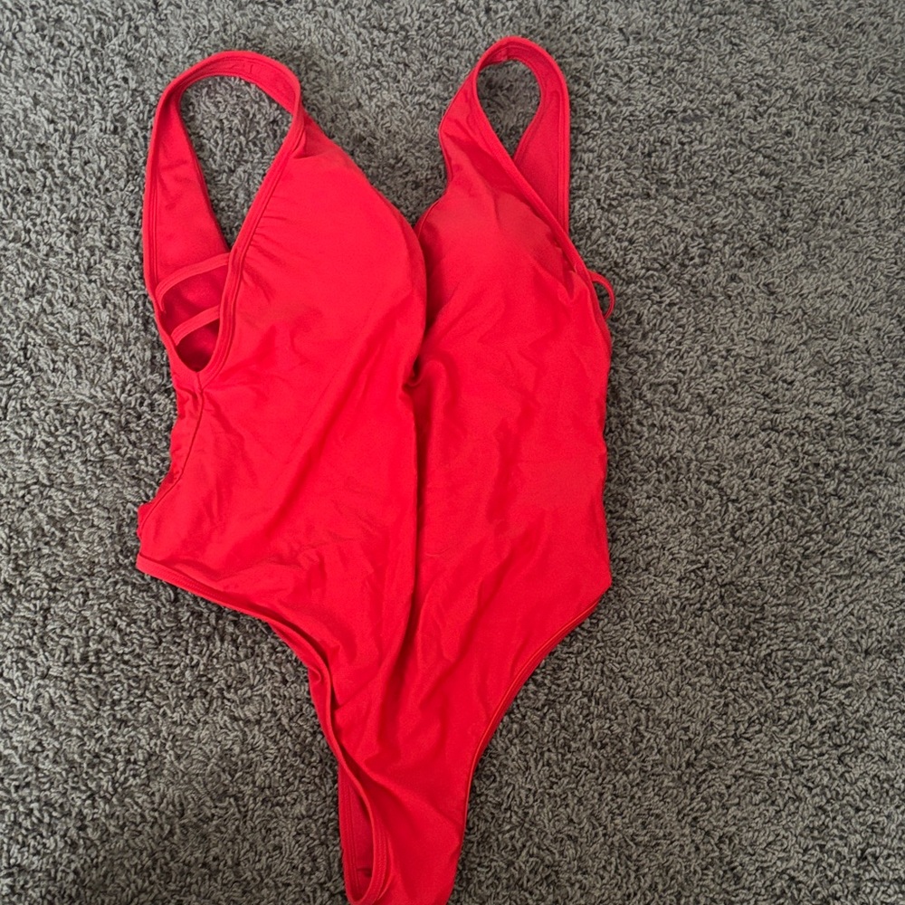 Express Bright Red One-Piece Swimsuit